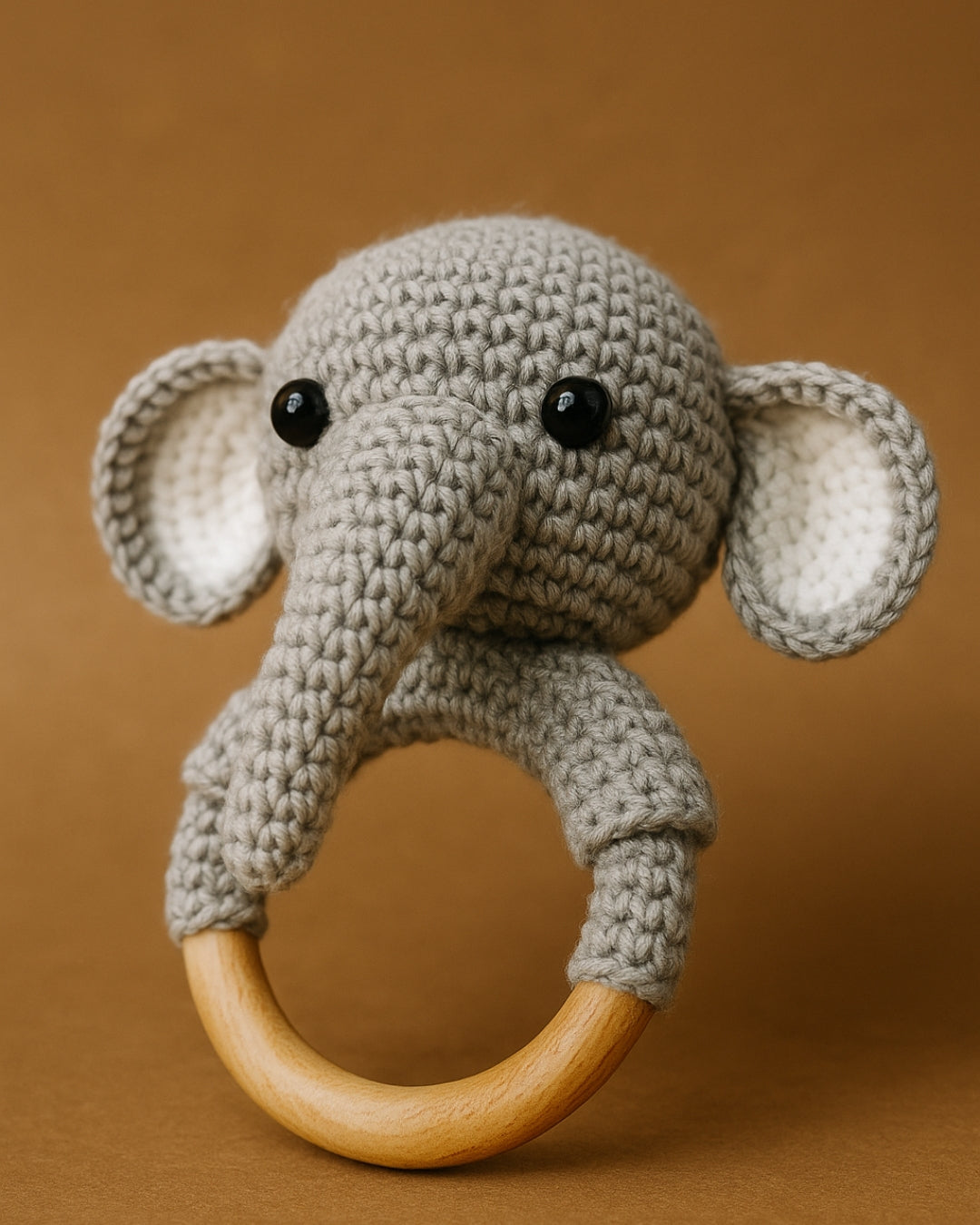 Handmade Crochet Chota Appu Toy and Rattle Set for Kids Soft and Safe