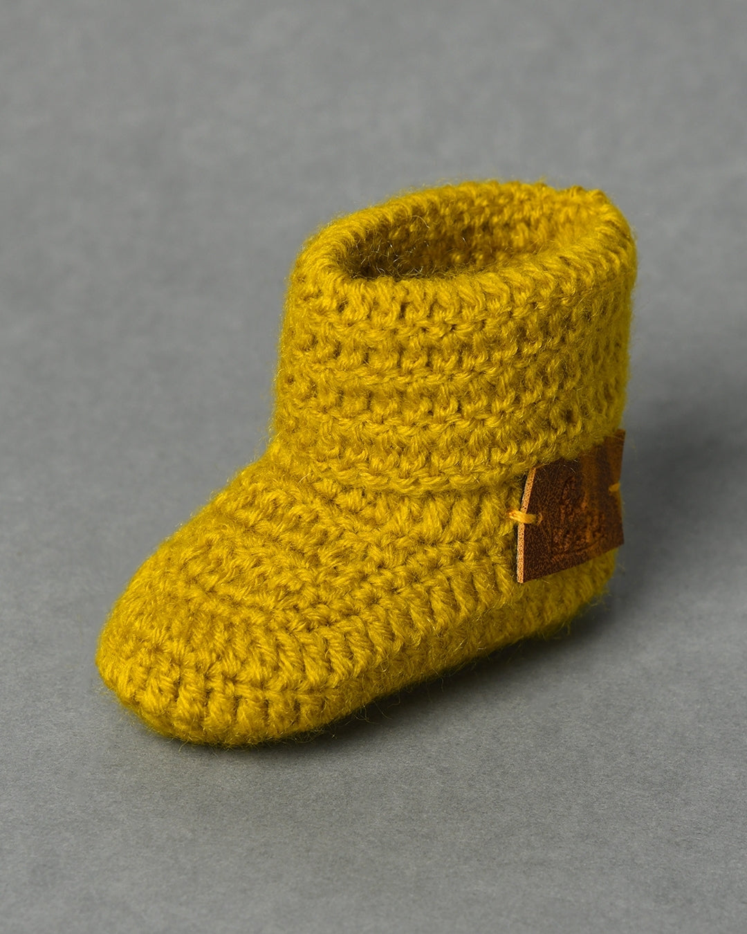 Mustard Handmade Baby Booties for Kids