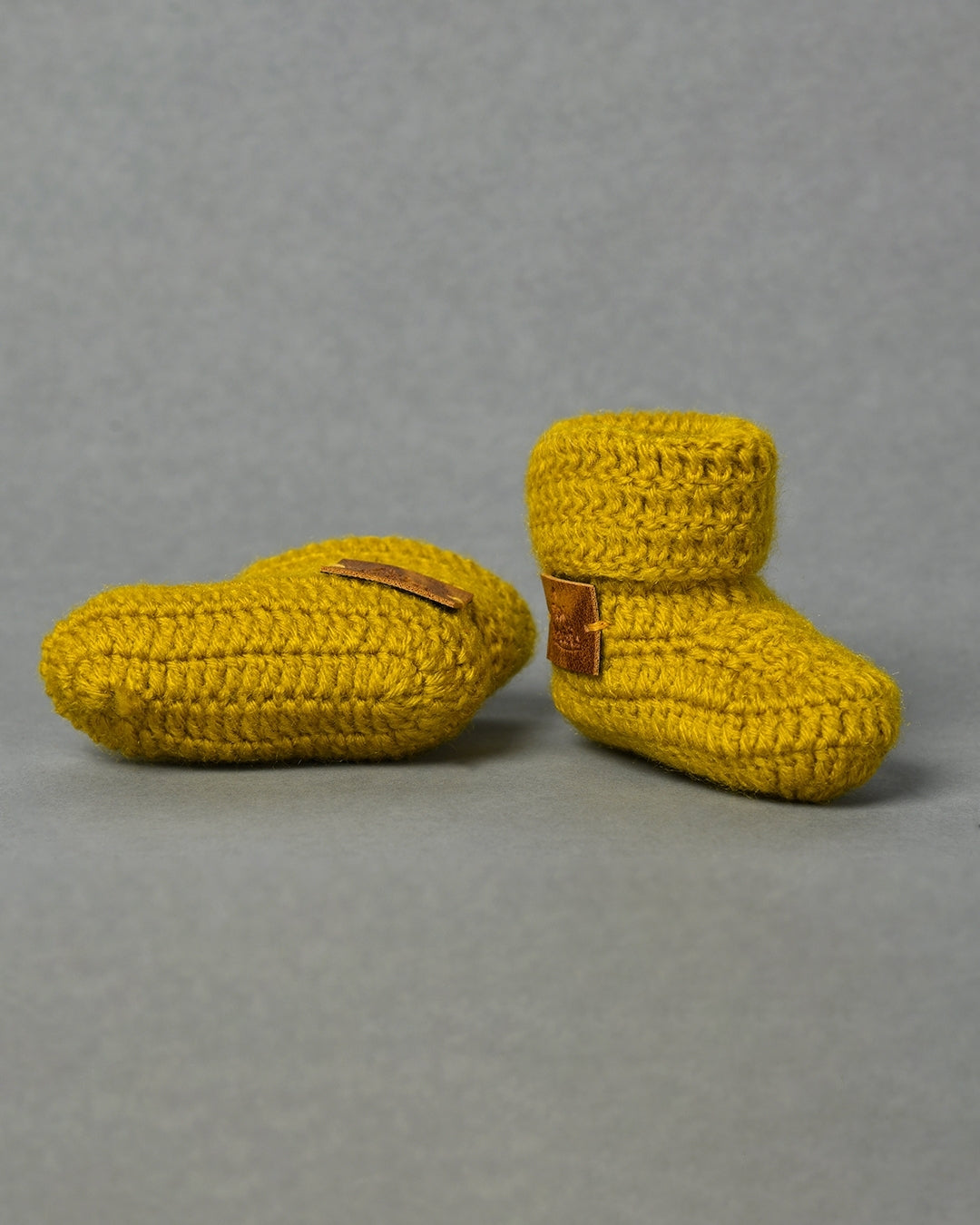 Mustard Handmade Baby Booties for Kids