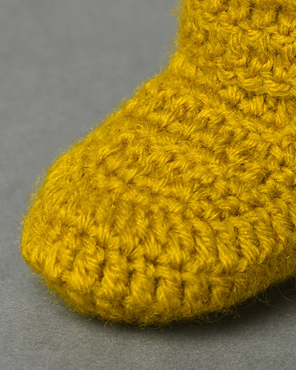 Mustard Handmade Baby Booties for Kids