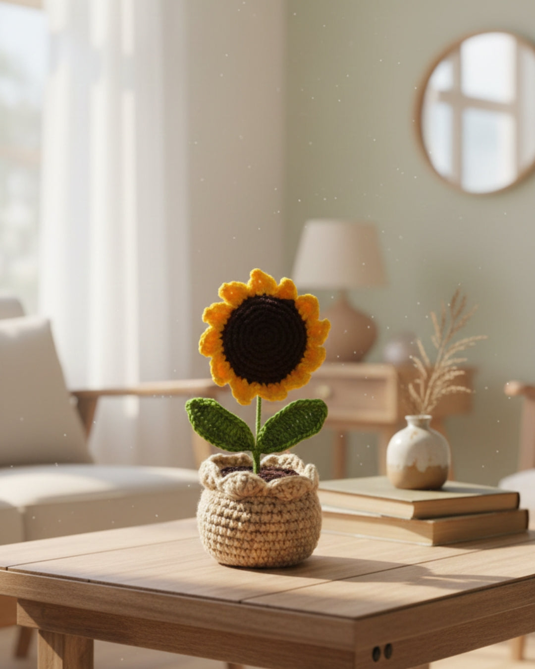 Handmade Crochet Sunflower with Pot