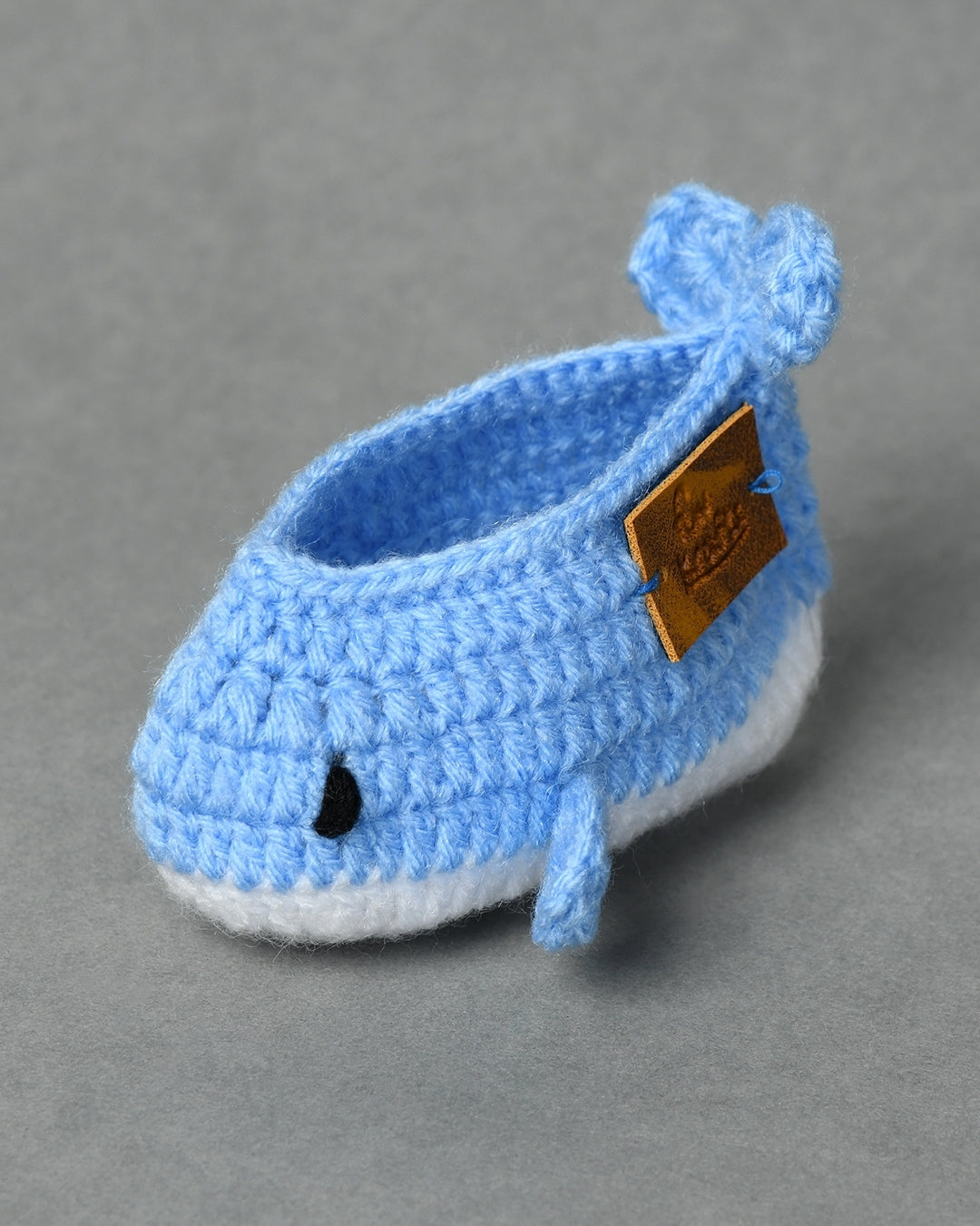 Blue Handmade Woollen Fish Shaped Infant Baby Booties