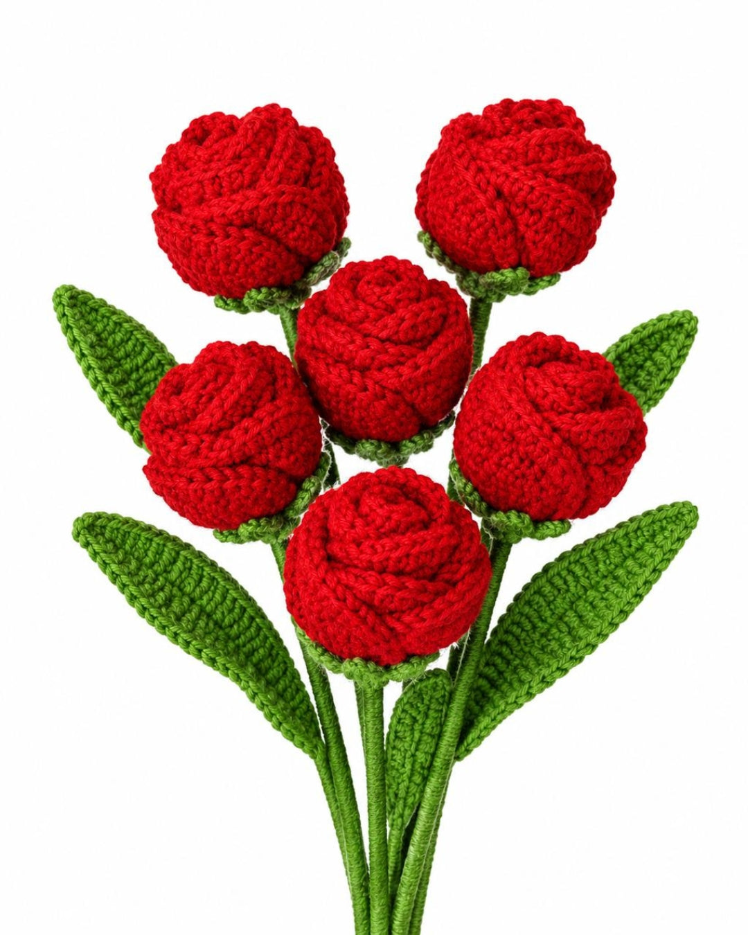 Handmade Crochet Rose Bouquet/Stick