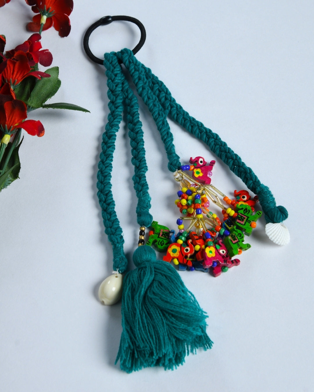Teal Green Boho Hair Tie for Girls