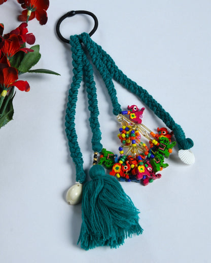 Teal Green Boho Hair Tie for Girls