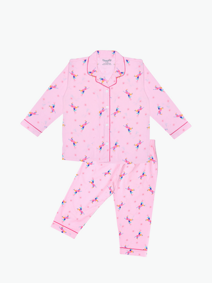 Pink Unicorn Printed Cotton Girls Nightwear
