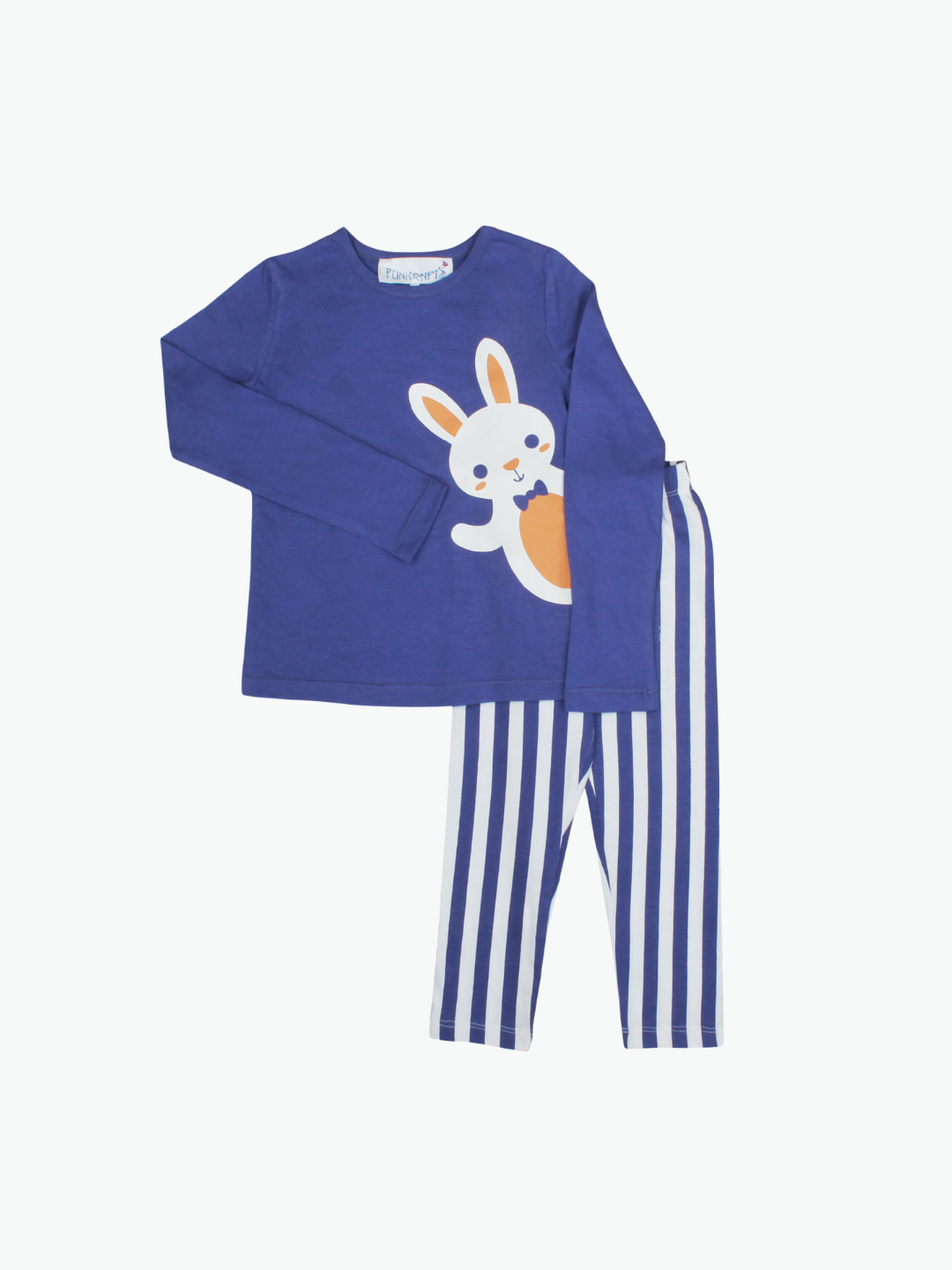 Purple Bunny Printed Cotton Kids Night Suit