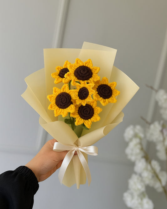 Handmade Crochet Sunflower Bouquet