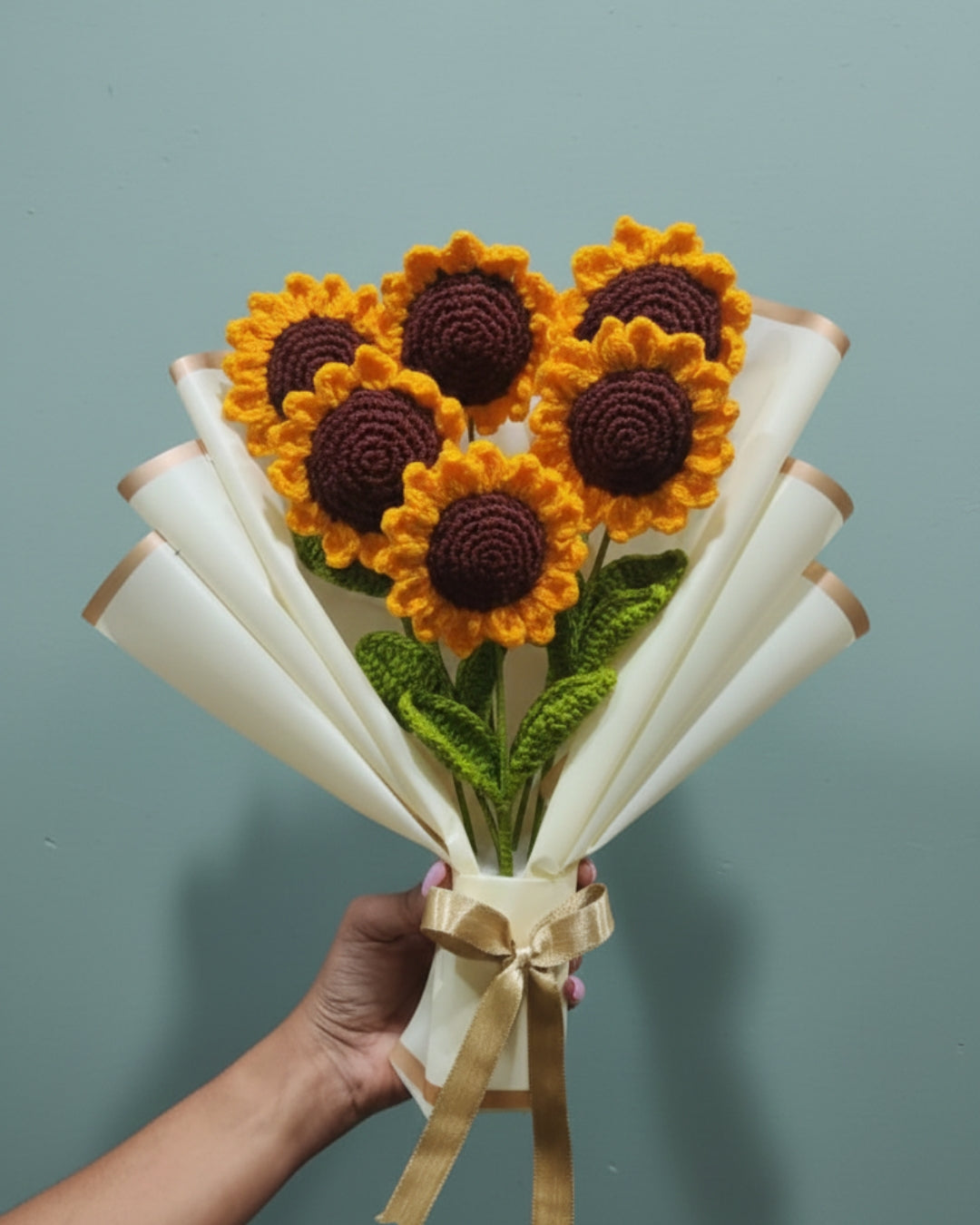 Handmade Crochet Sunflower Bouquet