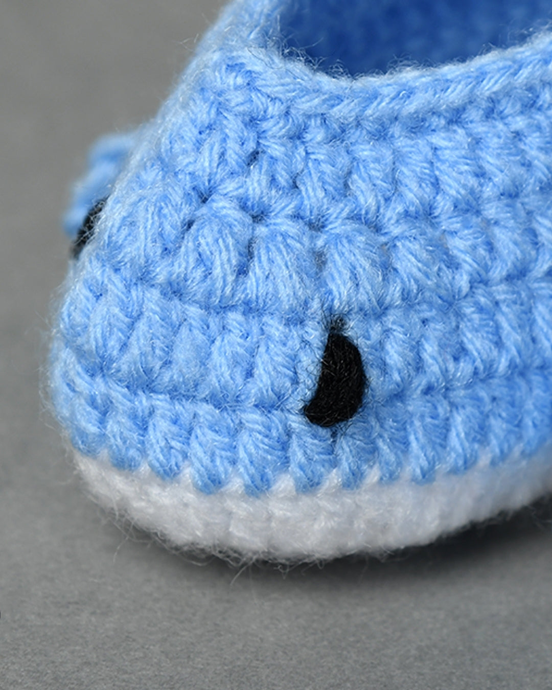 Blue Handmade Woollen Fish Shaped Infant Baby Booties