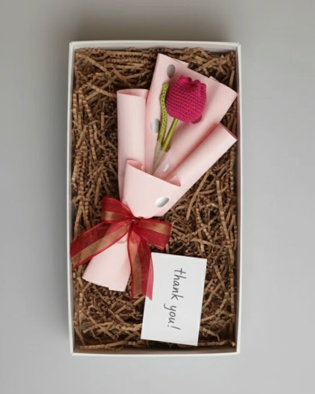 Handmade Crochet Pink Tulip Bouquet