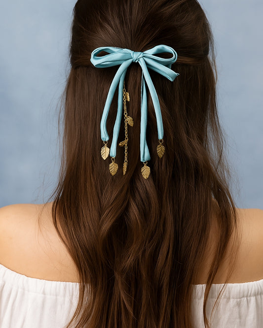 Ethnic Bow Hairclip - Green