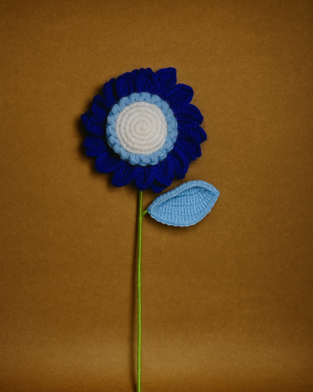 Handmade Blue Sunflower with Tulip Crochet Bouquet
