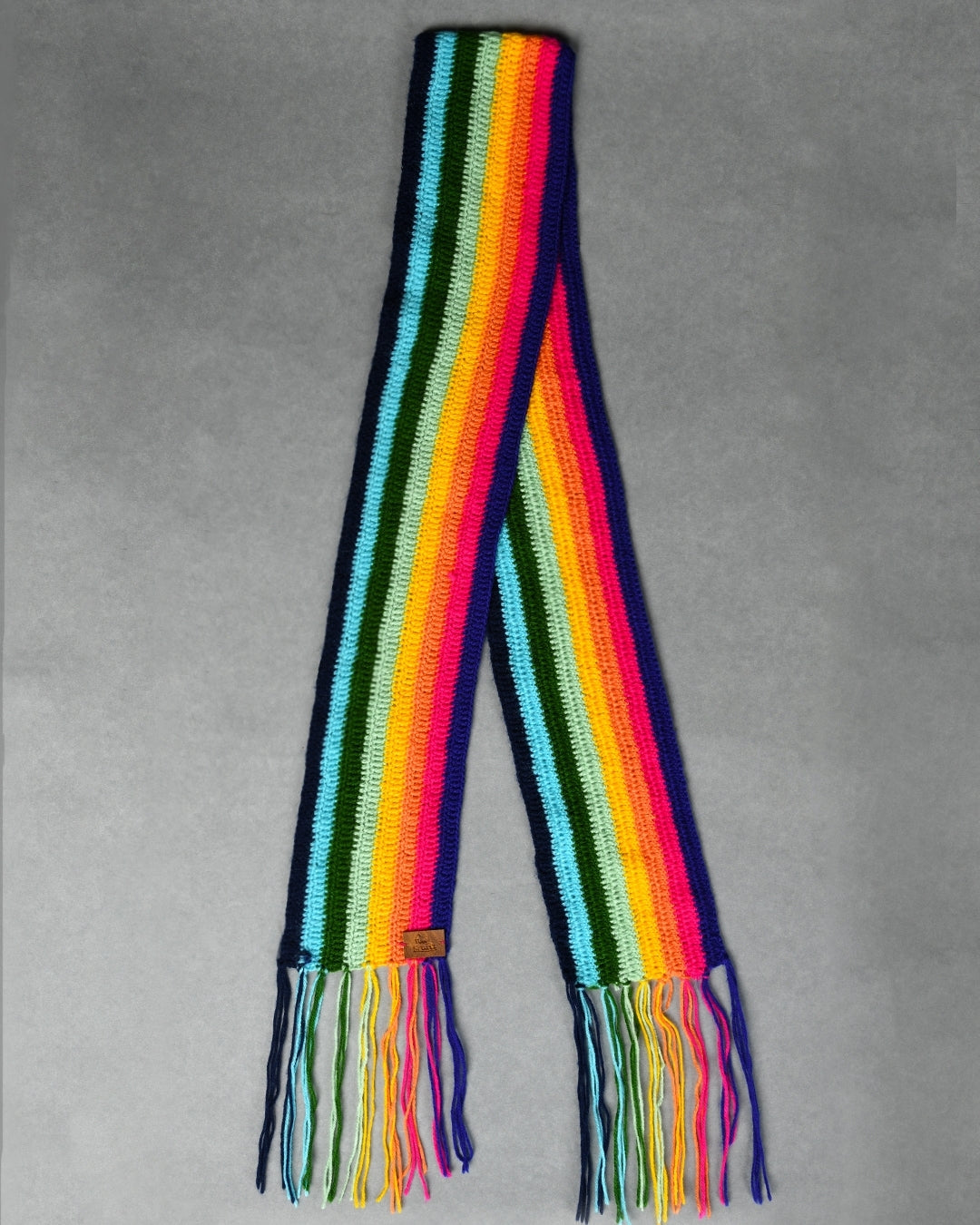 Multicolor Handmade Woollen Hand Knitted Muffler for Girls & Boys