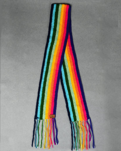 Multicolor Handmade Woollen Hand Knitted Muffler for Girls & Boys