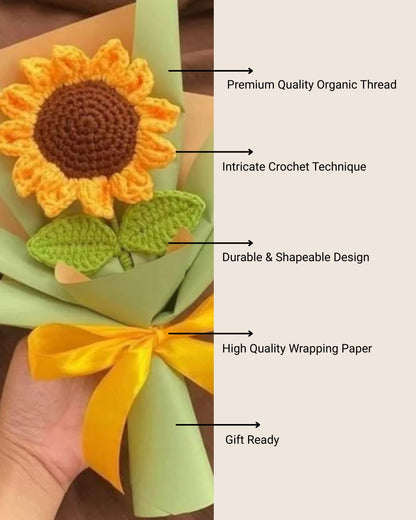Handmade Crochet Sunflower Bouquet