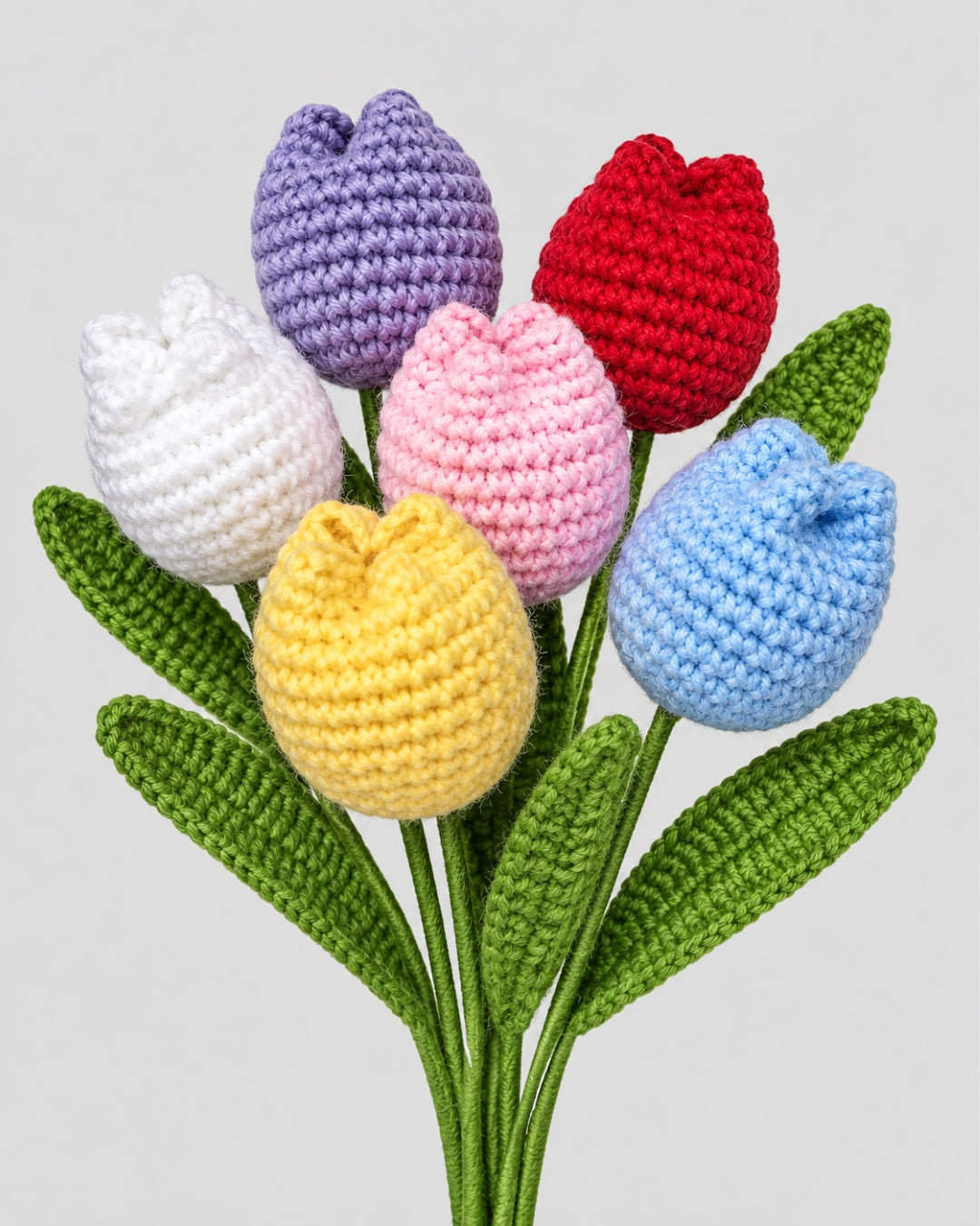 Handmade Crochet Tulip Bouquet/Stick