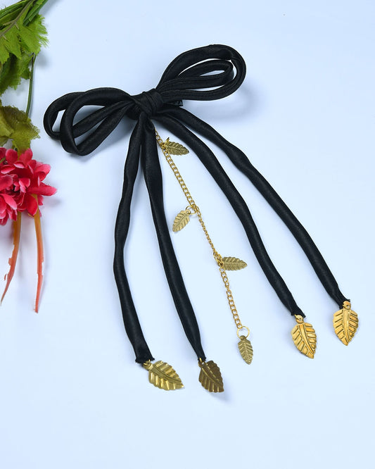 Ethnic Bow Hairclip - Black