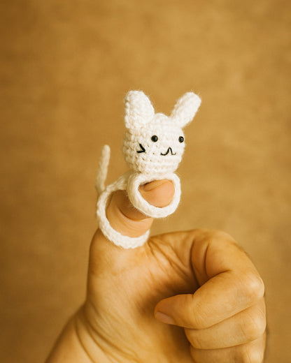 Set of 5 Crochet Adorable Handmade Finger Puppets for Fun Learning