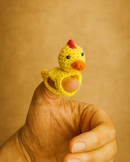 Set of 5 Crochet Adorable Handmade Finger Puppets for Fun Learning