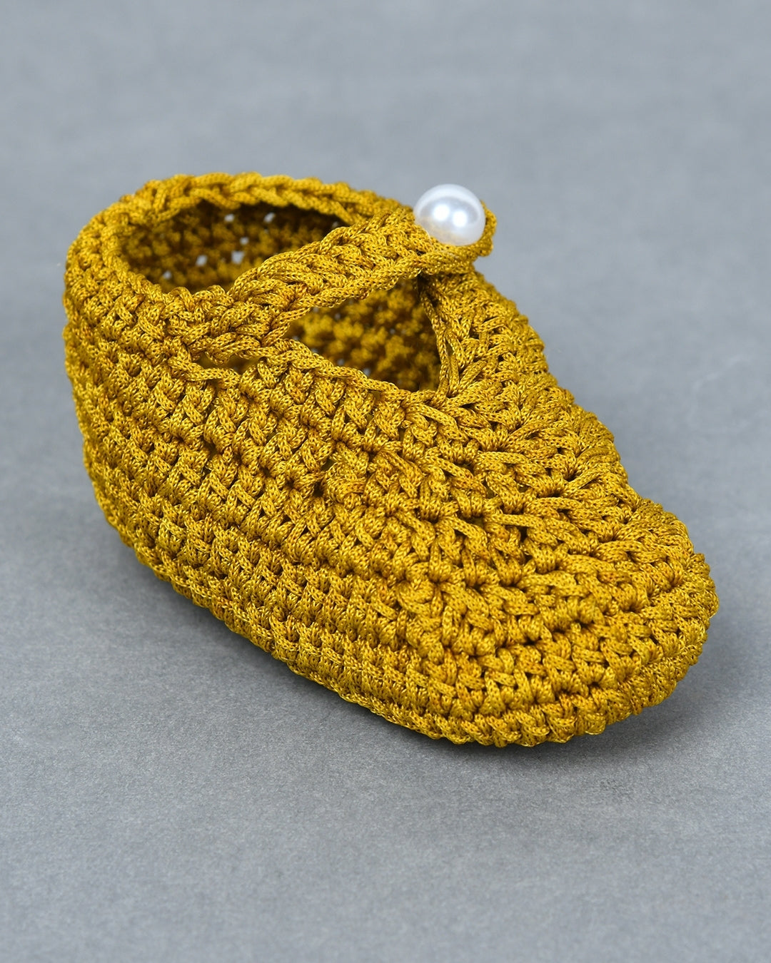 Mustard Handmade Crochet Baby Booties