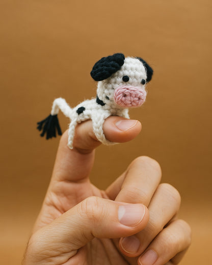 Set of 5 Crochet Adorable Handmade Finger Puppets for Fun Learning