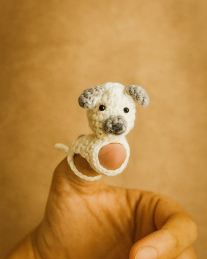 Set of 5 Crochet Adorable Handmade Finger Puppets for Fun Learning