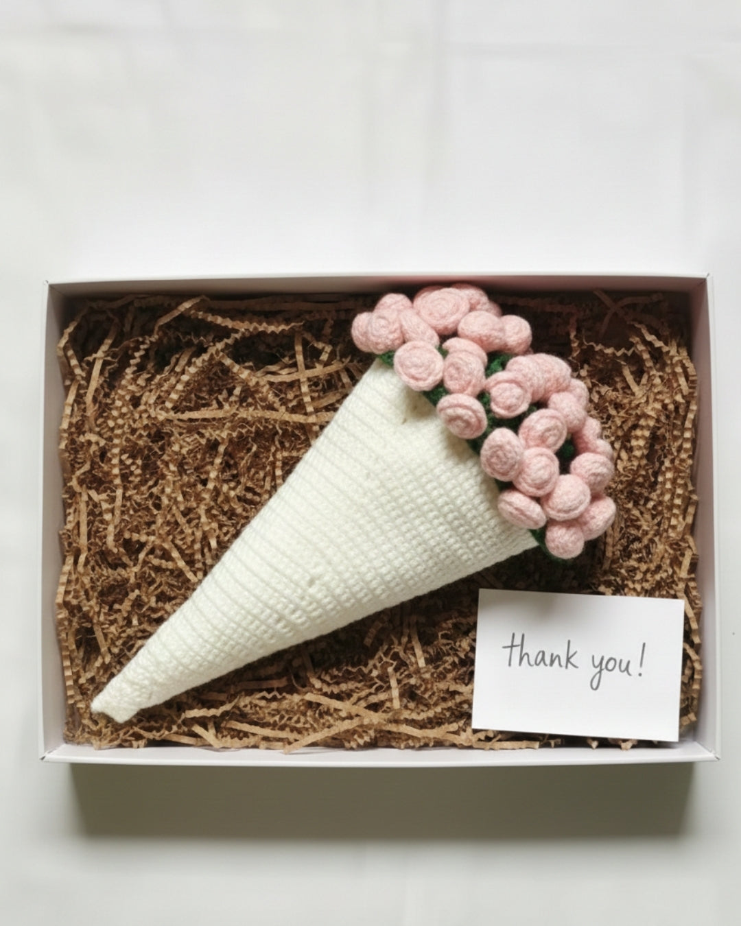 Handmade Crochet Pink Rose Bouquet Throw Blanket