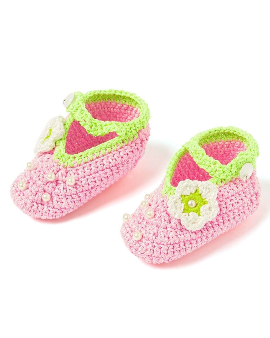 Pink Crochet Baby Booties for Girls