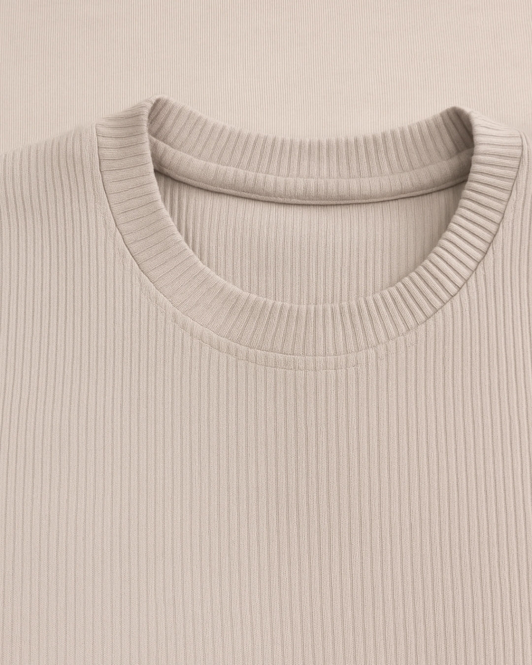 Beige Premium Cotton Half Sleeves Solid Co-ord Set for Girls