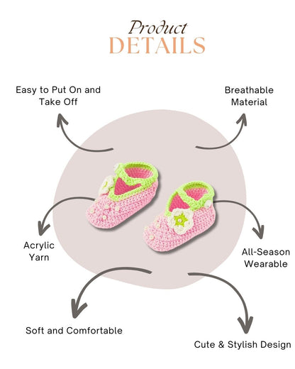 Pink Crochet Baby Booties for Girls