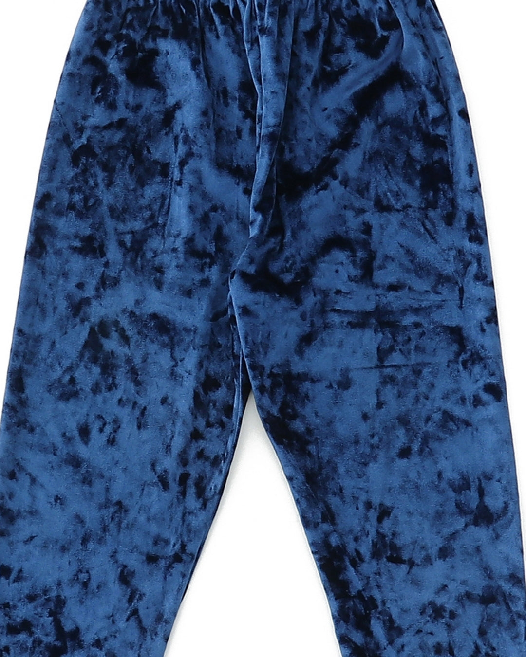 Blue Velvet Full Length Solid Color Pajama