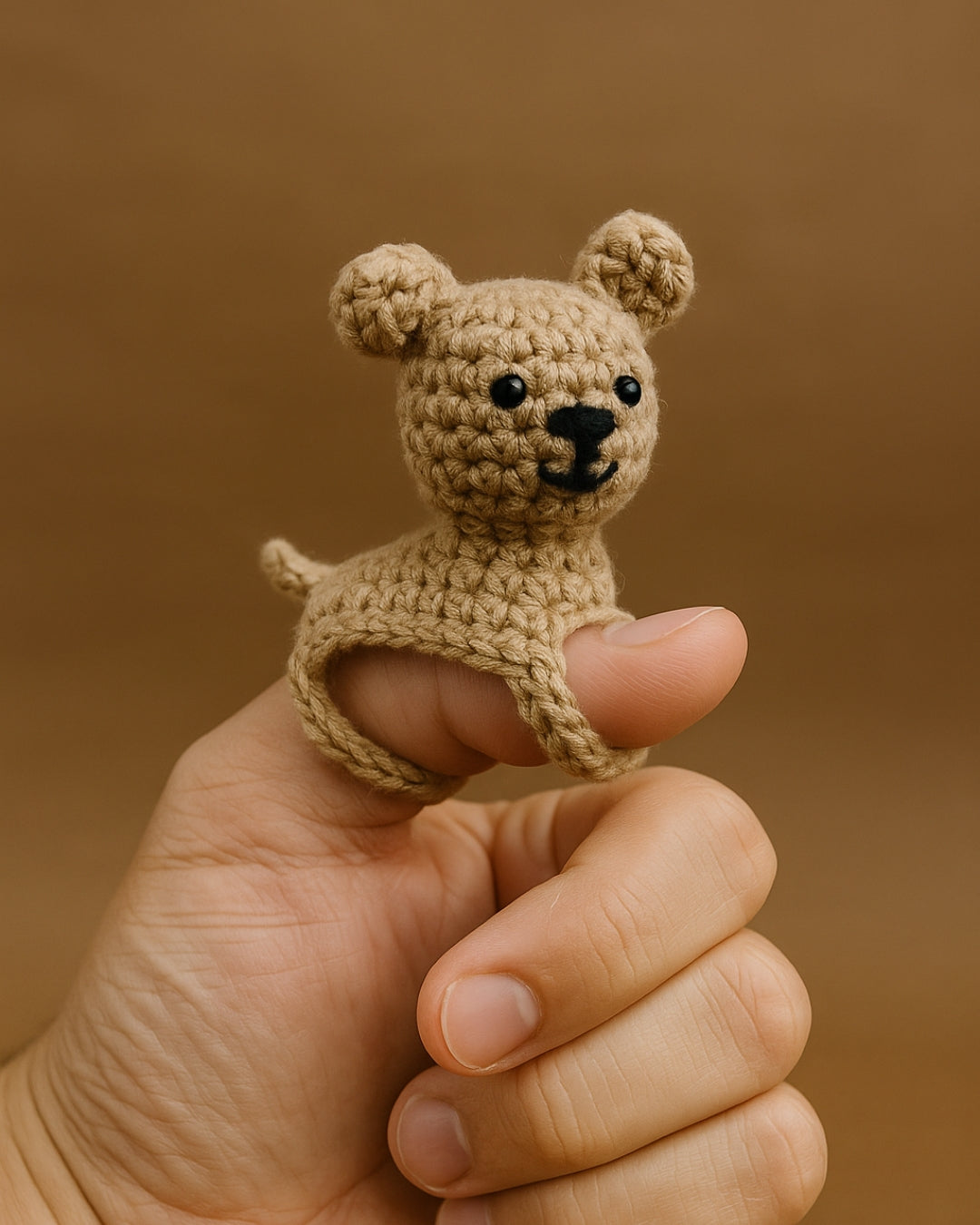 Set of 5 Crochet Adorable Handmade Finger Puppets for Fun Learning