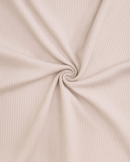 Beige Premium Cotton Half Sleeves Solid Co-ord Set for Girls