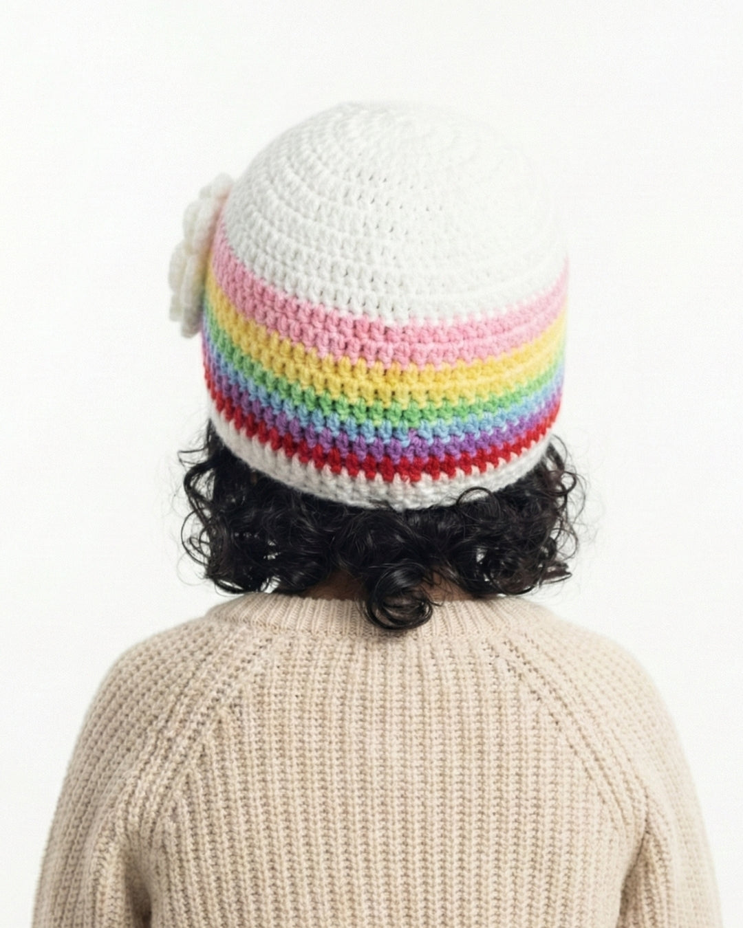 Handmade Woollen Rainbow Cap for Girls
