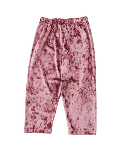Pink Velvet Full Length Solid Color Pajama