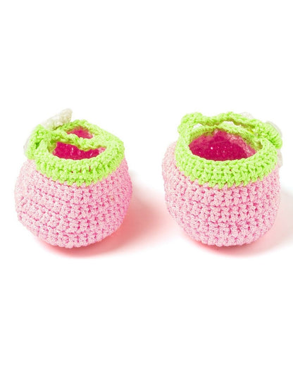 Pink Crochet Baby Booties for Girls
