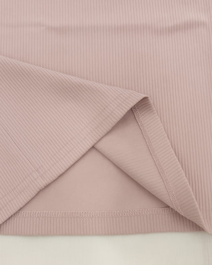 Beige Premium Cotton Half Sleeves Solid Co-ord Set for Girls