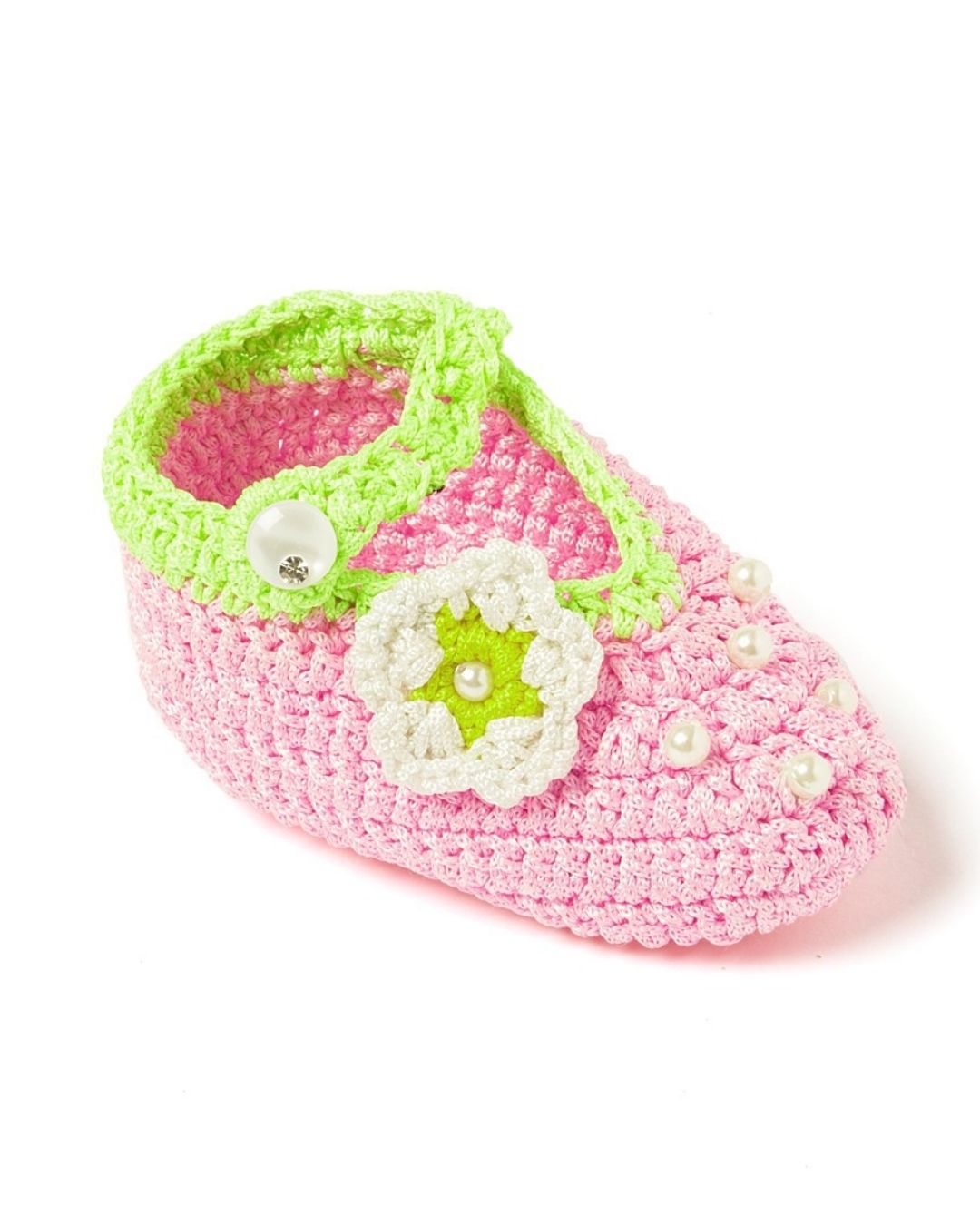 Pink Crochet Baby Booties for Girls