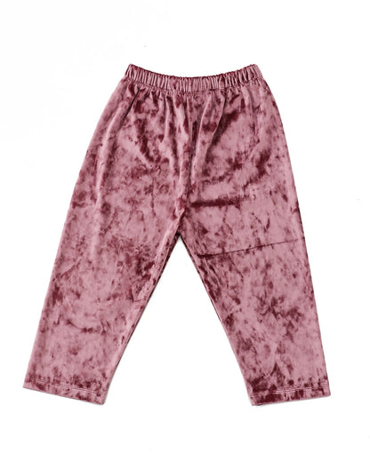 Pink Velvet Full Length Solid Color Pajama