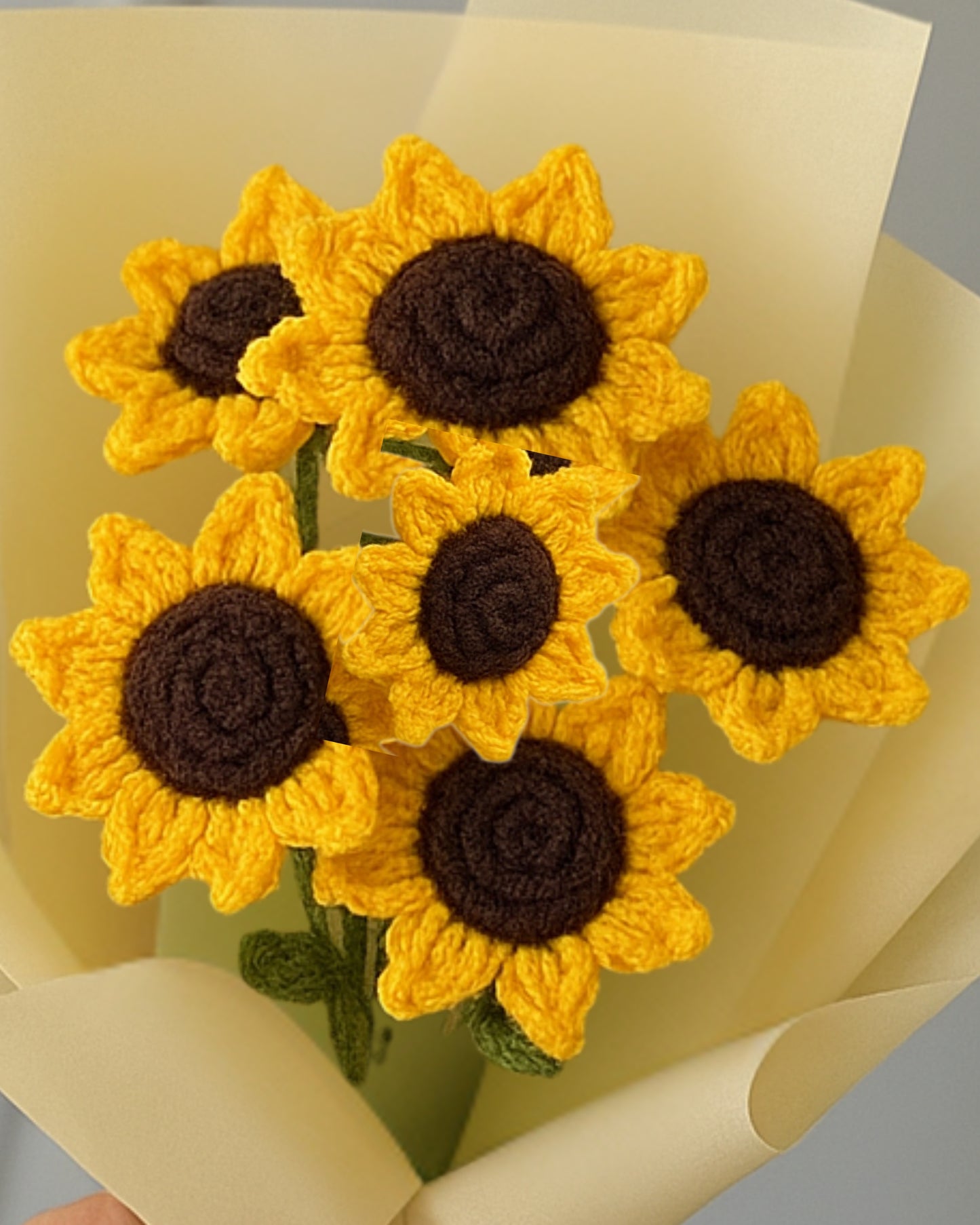 Handmade Crochet Sunflower Bouquet