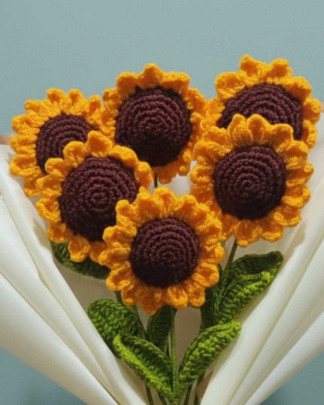 Handmade Crochet Sunflower Bouquet