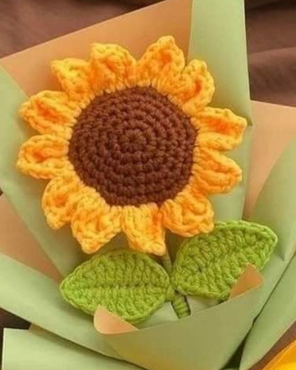 Handmade Crochet Sunflower Bouquet