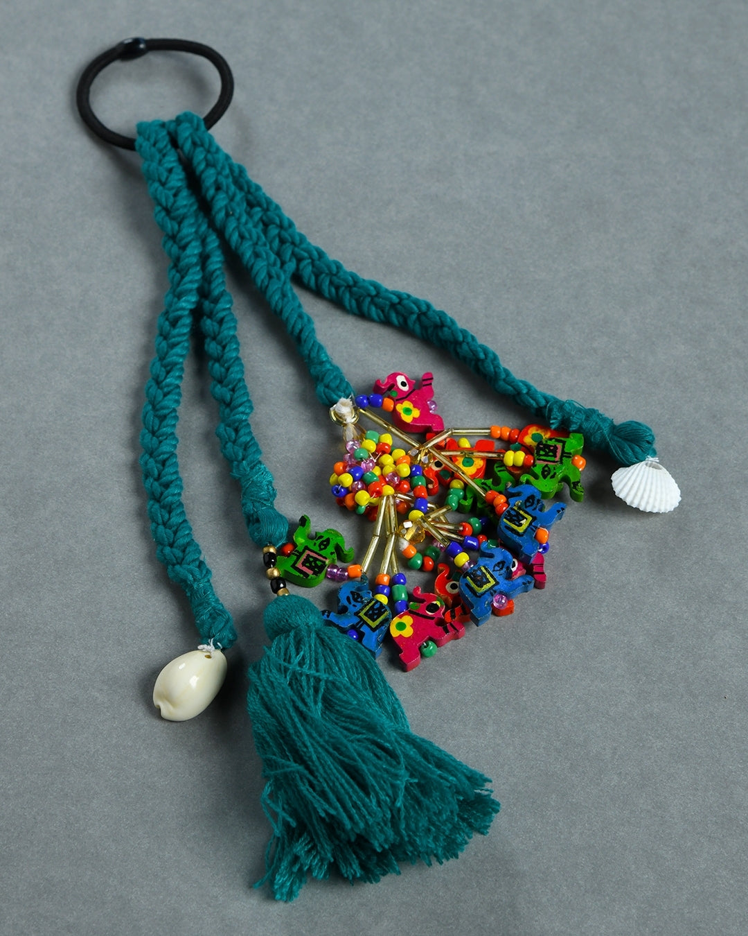 Teal Green Boho Hair Tie for Girls
