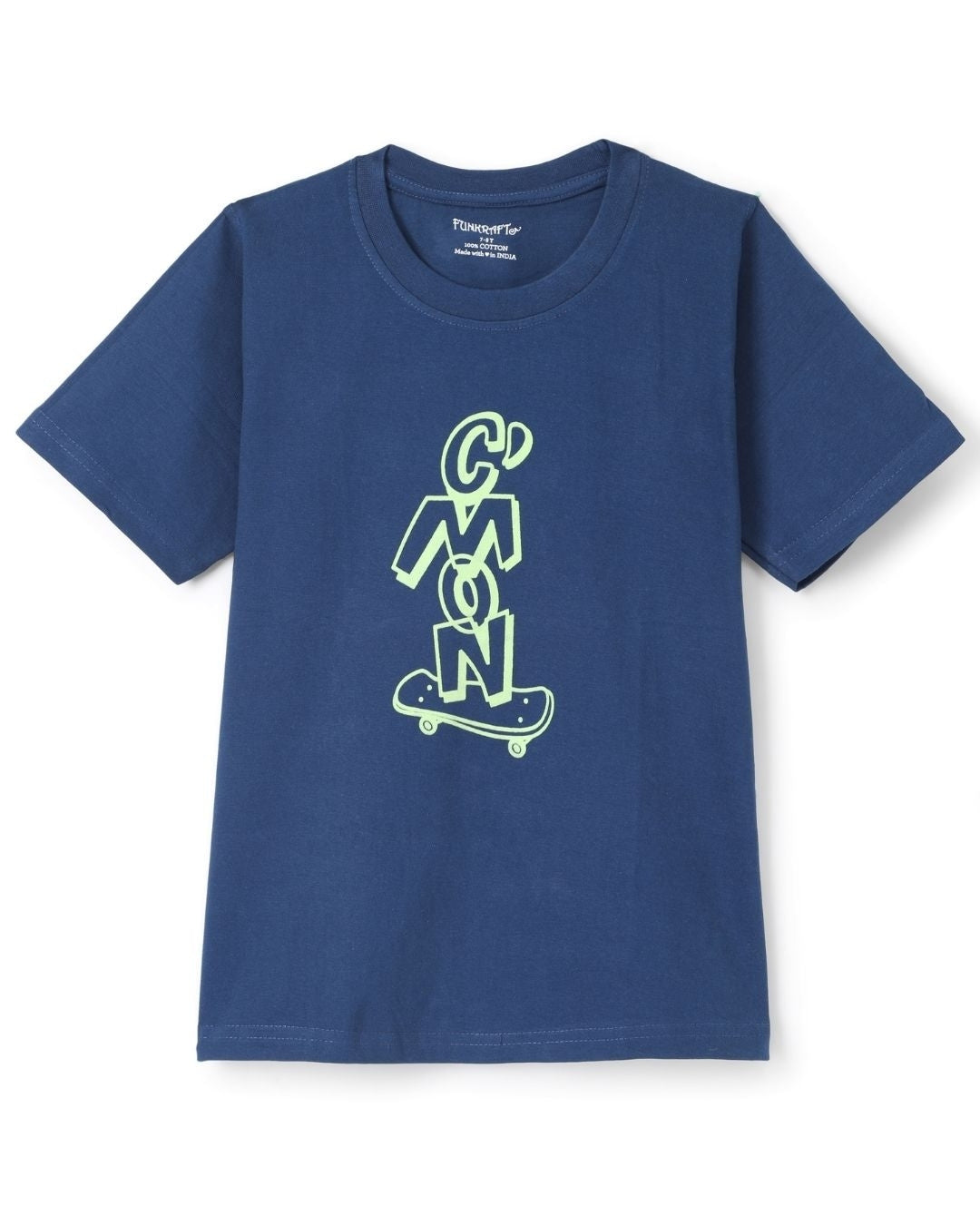 Graphic Printed Premium Cotton Half Sleeves Blue T-Shirt with Grey Jogger for Boys