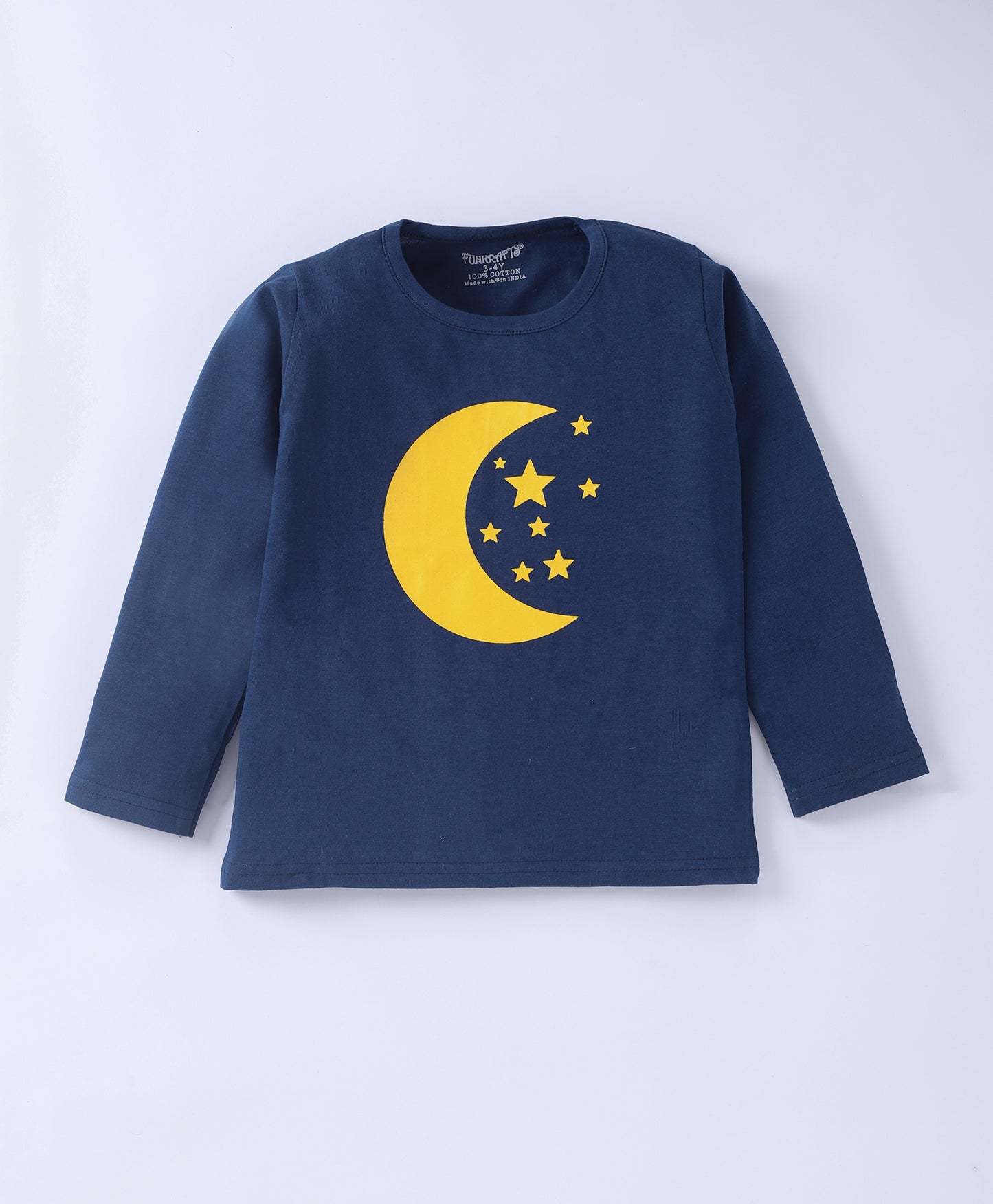 Navy Blue Moon & Star Printed Unisex Nightsuit