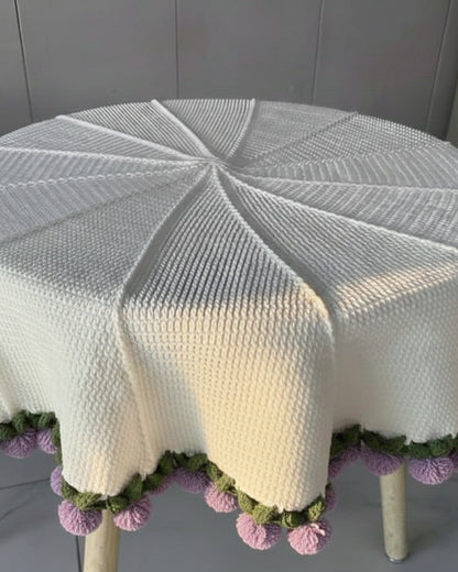 Handmade Crochet Purple Rose Bouquet Throw Blanket