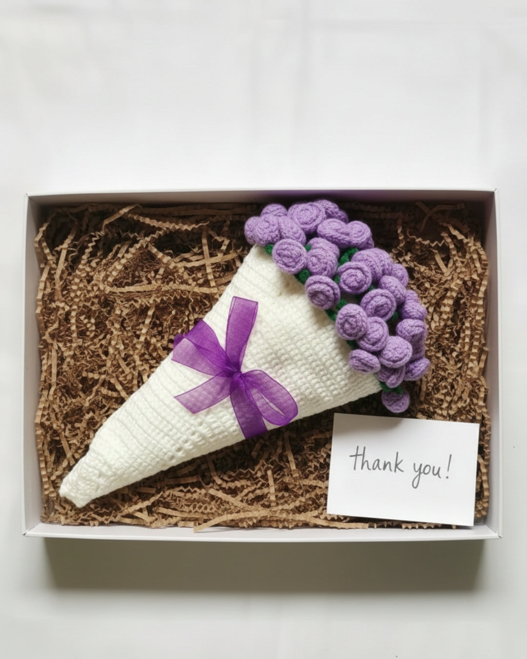 Handmade Crochet Purple Rose Bouquet Throw Blanket