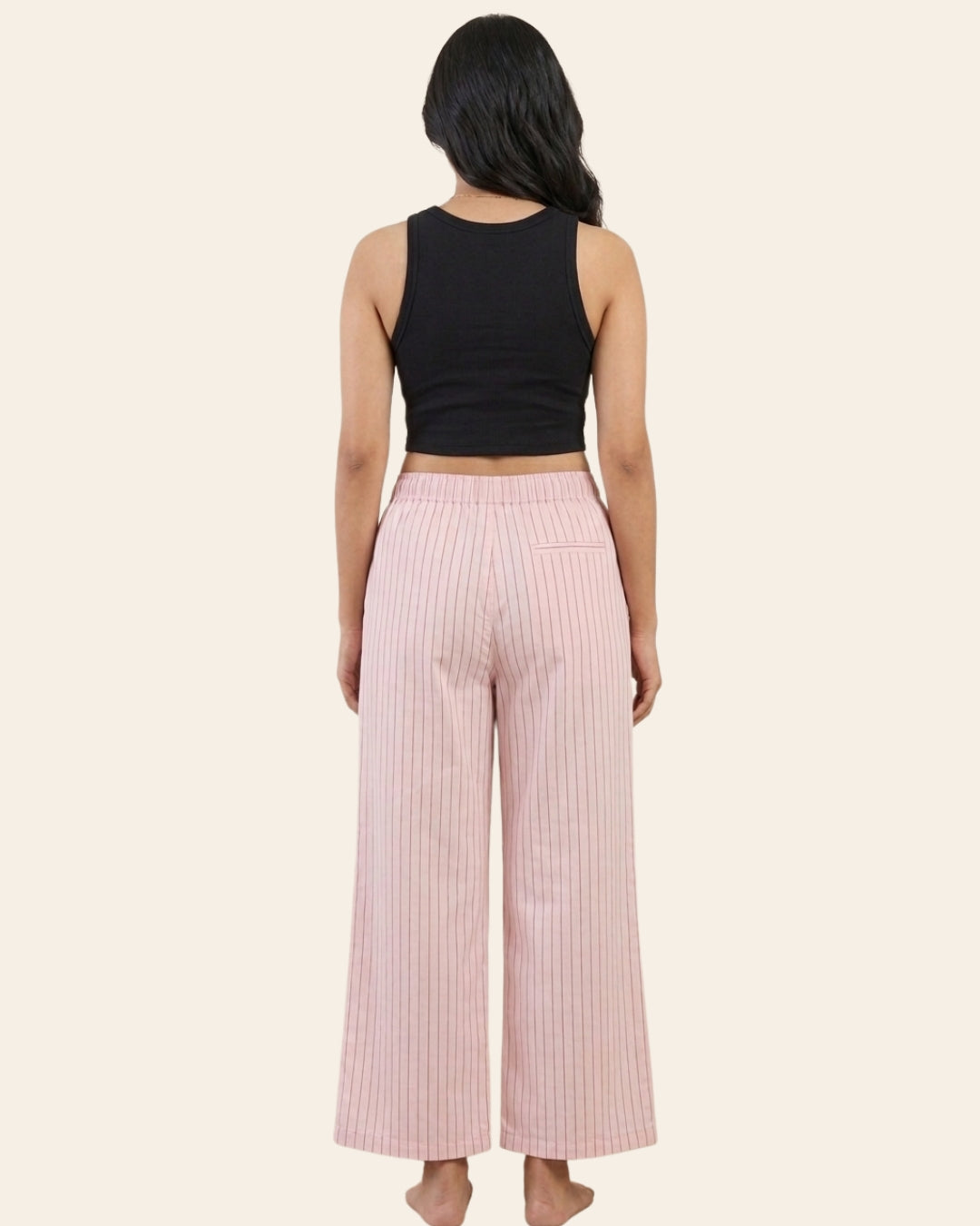 Pink Super Comfy Cotton Poplin Relax Fit Lounge Pant for Women
