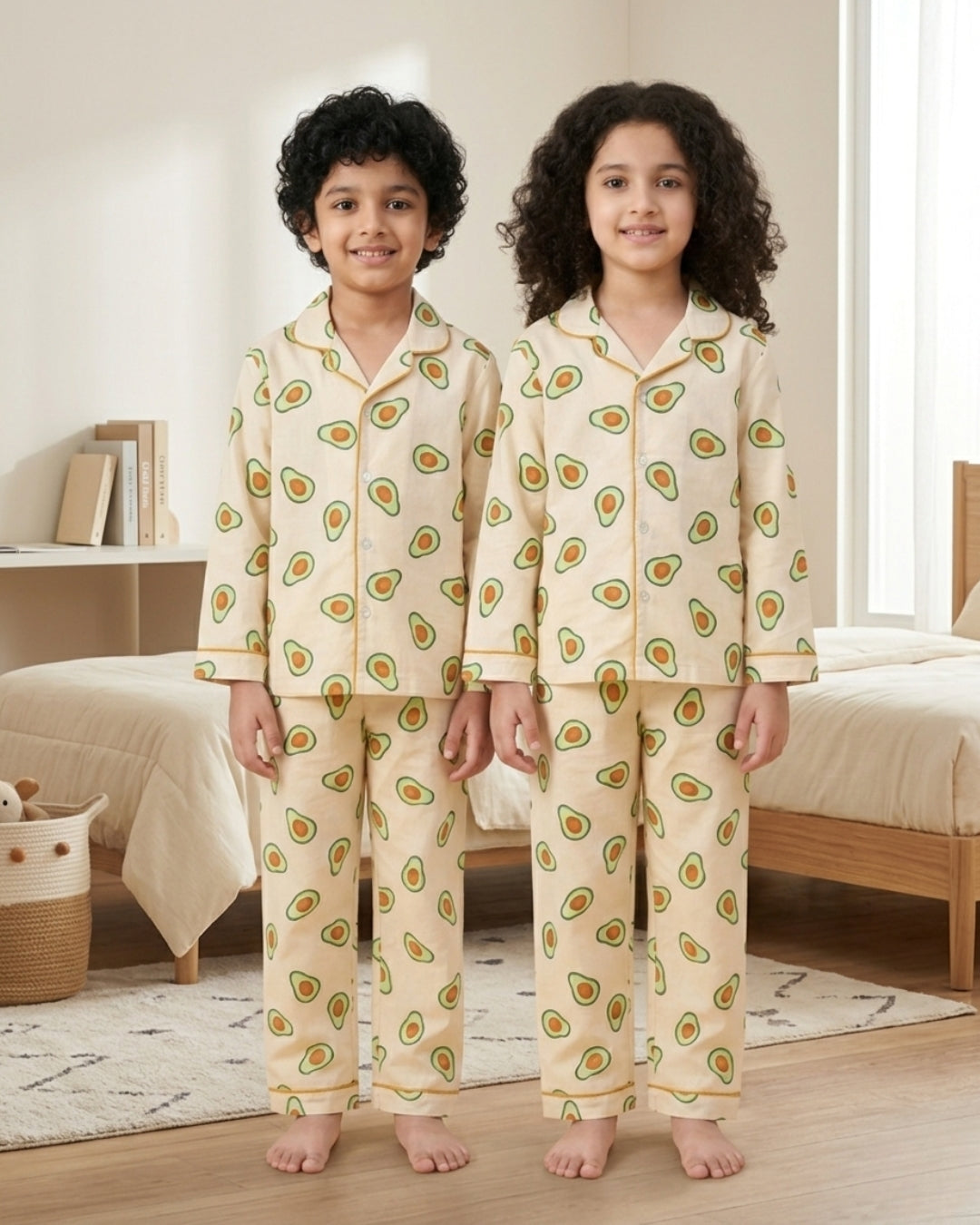 Avocado Printed Pure Cotton Night Suit for Kids